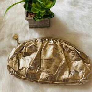 Donna Karan Gold Metallic Cosmetic Bag